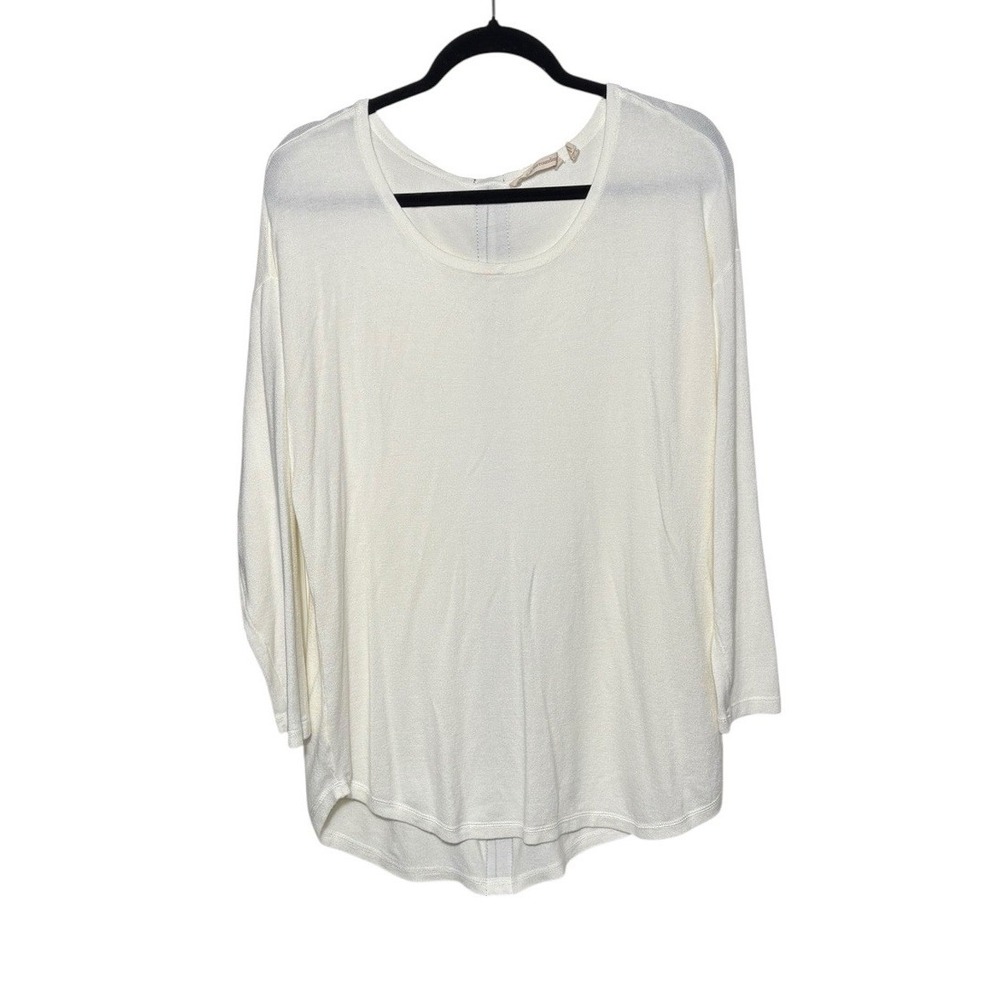 Soft Surroundings Marguiles Ivory Zip Back Tunic Knit‎ Top Size Large